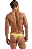 Yellow Silk Mini Pouch Thong in S