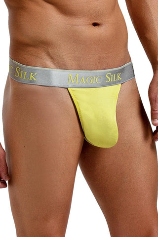 Bright Yellow Silk Micro Thong in S