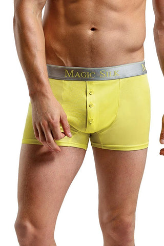 Bright Yellow Silk Button Pouch Boxers in S