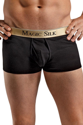 Black Rib Knit Pouch Boxers in L