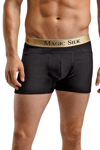 Black Rib Knit Panel Boxers in S