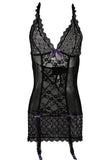 Purple Diamond Detailed Chemise & G-String in L/XL
