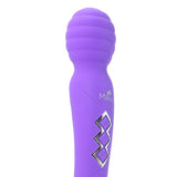 Twistty Rechargeable Dual Vibrating Wand in Neon Purple