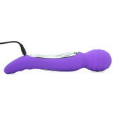 Twistty Rechargeable Dual Vibrating Wand in Neon Purple