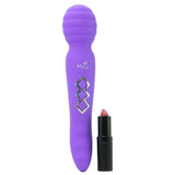 Twistty Rechargeable Dual Vibrating Wand in Neon Purple