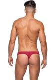 Seamless Red Thong with Sheer Pouch in L/XL