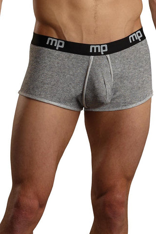 Gray Heather Rib Pouch Enhancer Short in XL