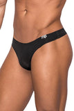 Seamless Black Thong with Sheer Pouch in S/M