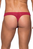 Seamless Red Thong with Sheer Pouch in S/M