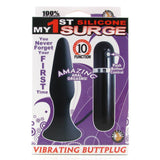 My 1st Silicone Surge Vibrating Butt Plug in Black