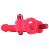 Double Penetrator Silicone Studmaker Cock Ring in Pink