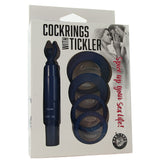 Tickler Vibe with Cock Rings Set in Blue