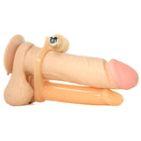 Double Penetrator Dream Vibrating Cock Ring in Flesh