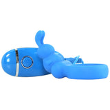 O-Zone Rechargeable Bunny Cock Ring in Blue