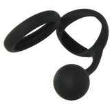 Scrotum Ring with Weighted Ball Banger in Black