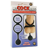 Scrotum Ring with Weighted Ball Banger in Black
