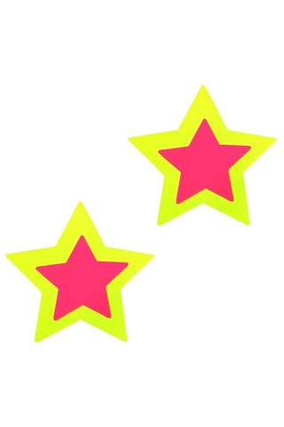 Mo Yellow Neon Double Starburst Pasties