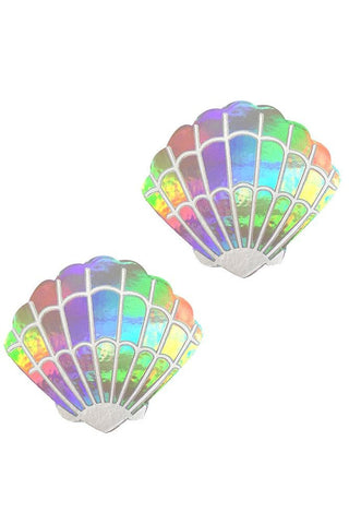 Care Bare Stare Mermaid Shell Holographic Pasties