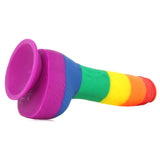 Colours Pride Edition 8 Inch Silicone Dildo in Rainbow