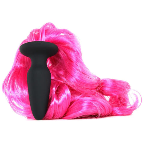 Unicorn Tails Silicone Butt Plug in Black/Pink