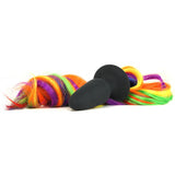 Unicorn Tails Silicone Butt Plug in Rainbow