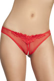 Red Crotchless Pearl Thong in OS