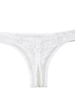 Bridal Crotchless Pearl Thong in 1X/2X