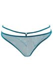 Teal Open Back Crotchless Fishnet Panty in OS