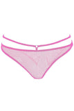 Fuschia Open Back Crotchless Fishnet Panty in OS