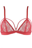 Strappy Coral Lace Bra and Panty in S