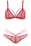 Strappy Coral Lace Bra and Panty in S