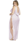 Soft Pink Gown with Empire Waistband in 1X/2X