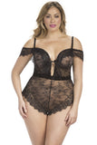 Ebony Eyelash Lace Romper in 3X/4X
