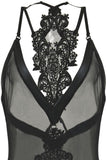 Venise Applique Black Mesh Teddy in S