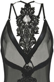 Venise Applique Black Mesh Teddy in XL
