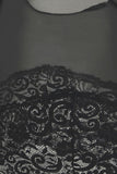 Collared Black Lace and Mesh Babydoll in 3X