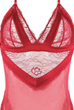 Merlot Lace & Satin Babydoll Set in 1X