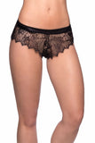Dainty Black Eyelash Lace Shorty in 1X/2X