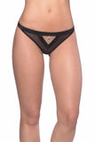 Satin Trimmed Black Mesh Bow Thong in OSXL