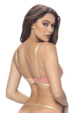 Fresh Peach Wavy Mesh Bra in S