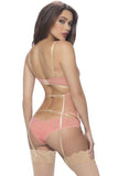 Fresh Peach Wavy Mesh Bra in XL