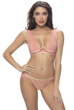 Fresh Peach Wavy Mesh Garterbelt in S/M