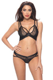 Zana Black Geo Lace Bra & Thong in S