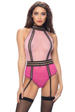 Bon Bon Pink Sheer Mesh Teddy in S/M