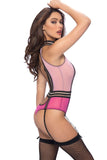 Bon Bon Pink Sheer Mesh Teddy in S/M