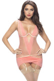 Fresh Peach Ruffle Mesh Chemise in M