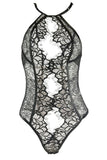Scoop Back Black Eyelash Lace Teddy in 2X