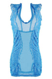 Diva Blue Galloon Lace Babydoll in L/XL