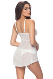 Daisi White Fly Away Babydoll & Panty in L/XL