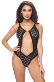 ZigZag Black Woven Mesh Teddy in OS